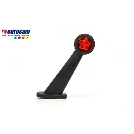 fanalino in gomma sx bianco-rosso led 12/24v 45° lungo
