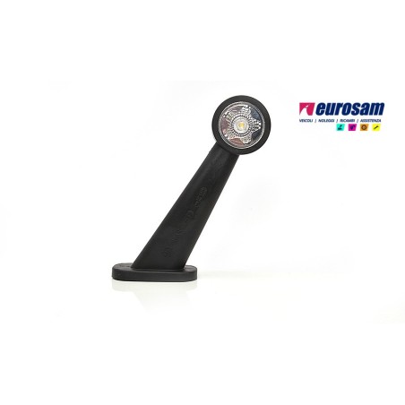 fanalino in gomma dx bianco-rosso led 12/24v 45° lungo