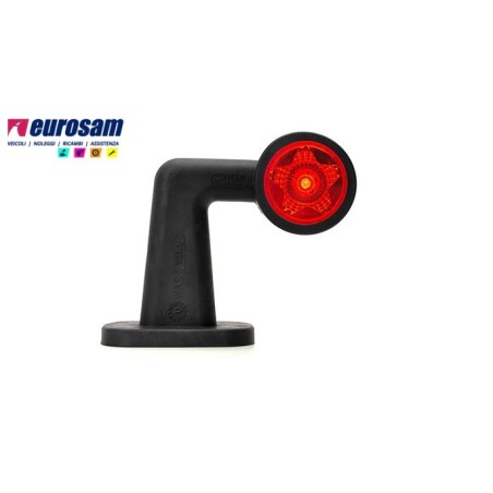 fanalino in gomma sx bianco-rosso led 12/24v 90° corto