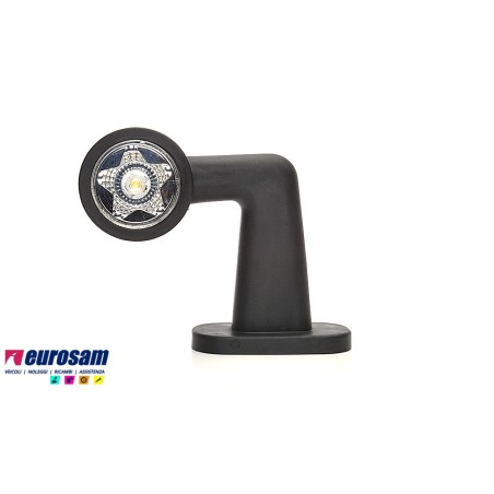 fanalino in gomma sx bianco-rosso led 12/24v 90° corto