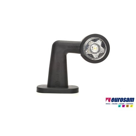 fanalino in gomma dx bianco-rosso led 12/24v 90° corto