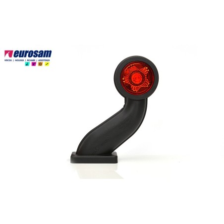 fanalino in gomma sx bianco-rosso led 12/24v sagomato