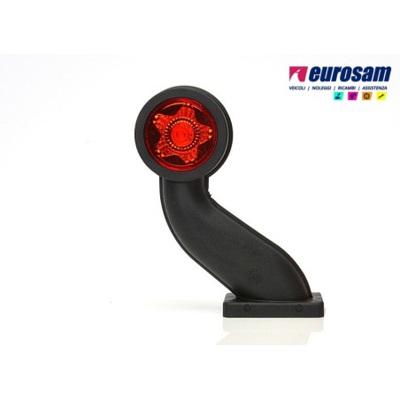 fanalino in gomma dx bianco-rosso led 12/24v sagomato