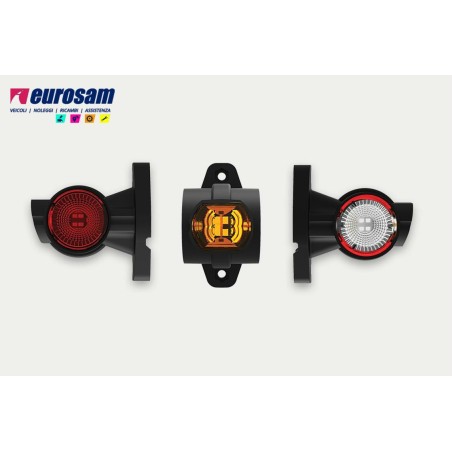 fanalino in gomma sx bianco-rosso-arancio led 12/24v corto