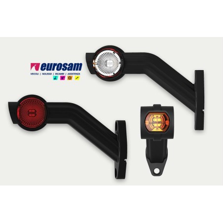 fanalino in gomma sx bianco-rosso-arancio led 12/24v lungo