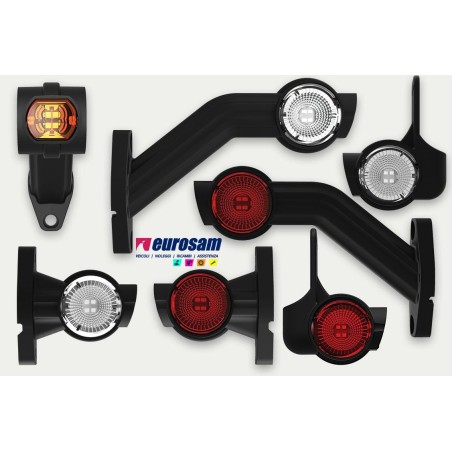 fanalino in gomma sx bianco-rosso-arancio led 12/24v lungo