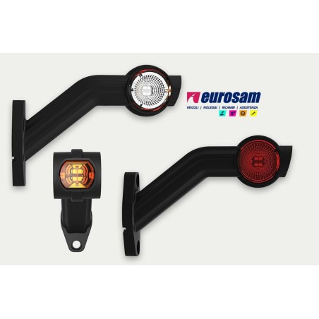 fanalino in gomma dx bianco-rosso-arancio led 12/24v lungo