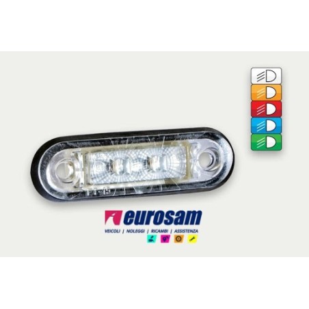 fanalino 3 led ad incasso 12/24v colore rosso