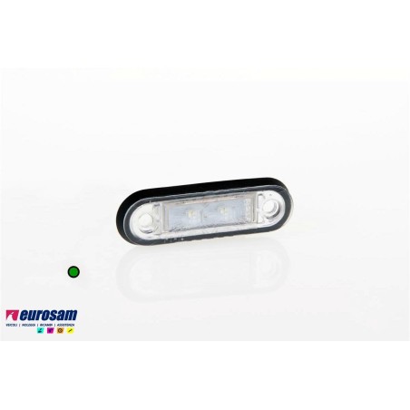 fanalino 3 led ad incasso 12/24v colore verde