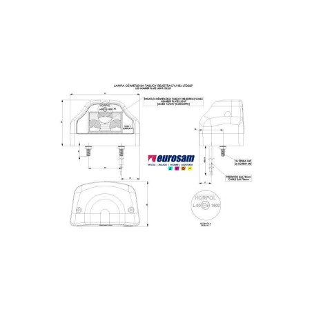 fanalino targa a led 24 volts nero dx-sx