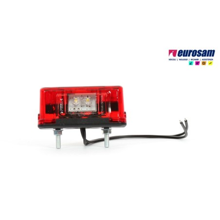 fanalino targa universale led 12/24v rosso 2+2
