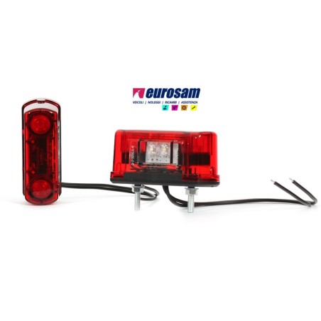 fanalino targa universale led 12/24v rosso 2+2