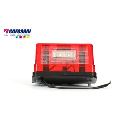 fanalino targa universale led 12/24v rosso retroilluminato