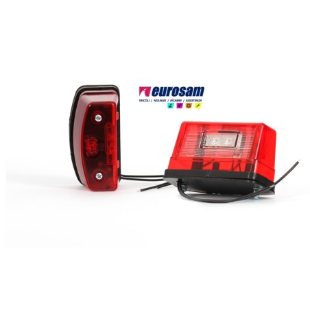 fanalino targa universale led 12/24v rosso retroilluminato