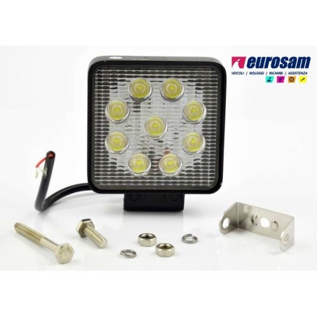 faro da lavoro 10-30v a 9 led circolari 6000k universale