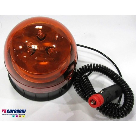 lampeggiante a led 12/24v h.125 mm magnetico connessione cavo sigari
