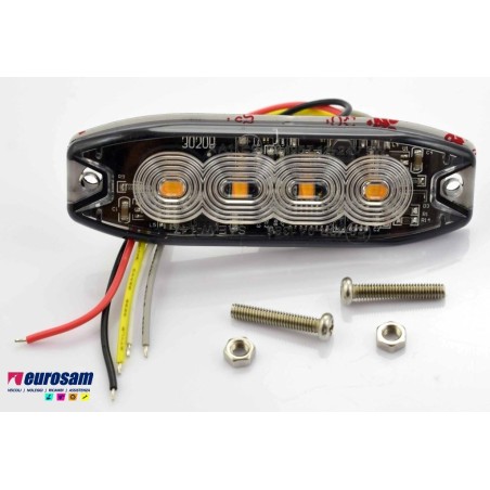 fanalino stroboscopico intermittente 12/24v 4 led arancione 19 funzioni