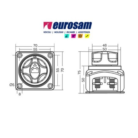 staccabatterie 12v/24v/50v a 3 posizioni 200 ampere