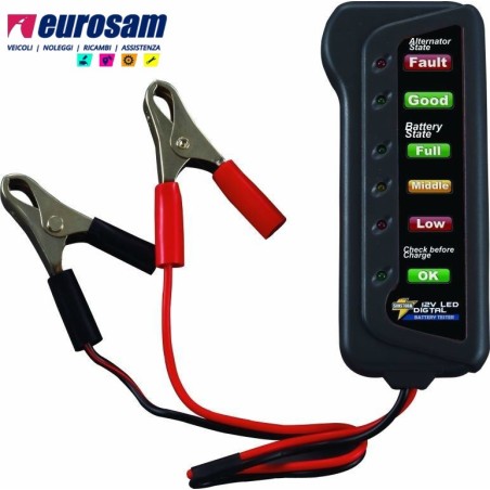 tester batterie universale con pinzette