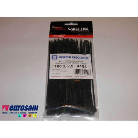 fascette serraggio in plastica 160x2,5 - 100 pezzi