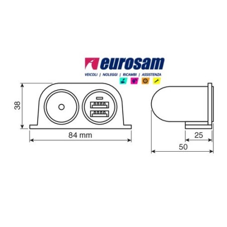 presa corrente doppia usb ed accendisigari 12v/24v universale