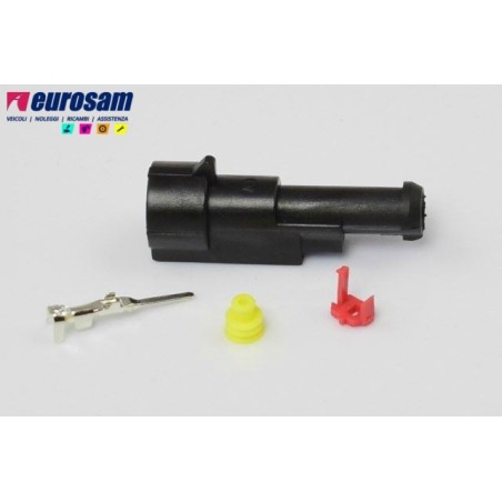 kit connettore elettrico femmina 1 pin 12/24v universale