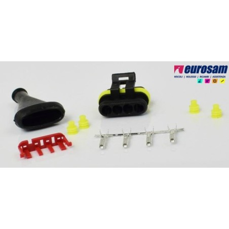kit connettore elettrico maschio 4 pin 12/24v universale