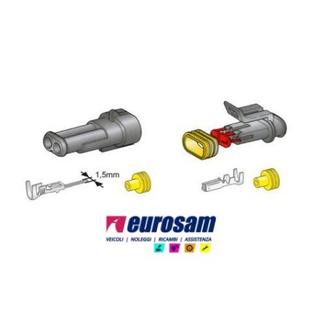 kit connettore elettrico maschio e femmina 1 pin 12/24v universale
