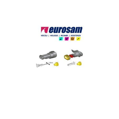kit connettore elettrico maschio e femmina 2 pin 12/24v universale