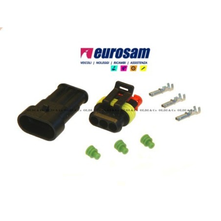 kit connettore elettrico maschio e femmina 3 pin 12/24v universale