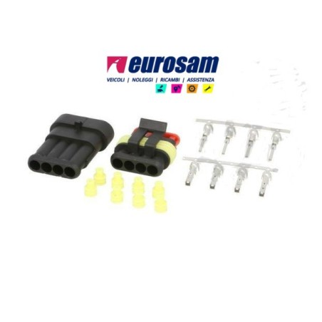 kit connettore elettrico maschio e femmina 4 pin 12/24v universale