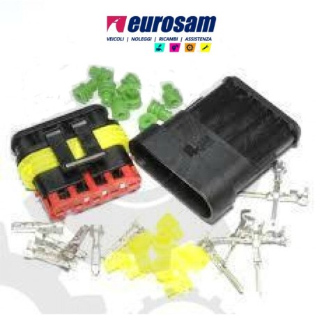 kit connettore elettrico maschio e femmina 5 pin 12/24v universale