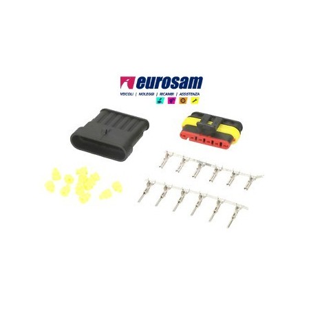 kit connettore elettrico maschio e femmina 6 pin 12/24v universale