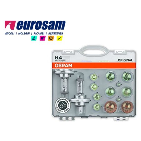 eurobox kit lampade ausiliarie 24v h4 14 pz osram
