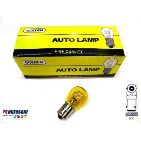 lampada 12v 21w tipo bau15s gialla - 10 pezzi