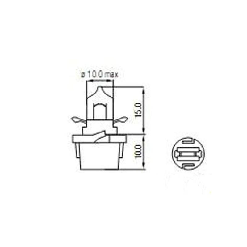 lampada quadro strumenti 12v 3w tipo b10d - 10 pz B100-12-1