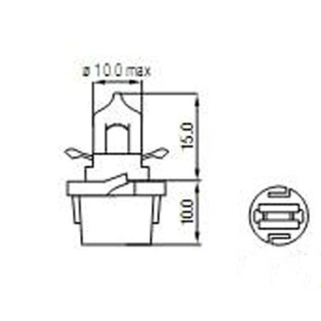 lampada quadro strumenti 12v 3w tipo b10d - 10 pz