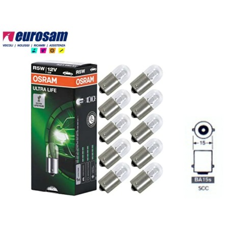 lampada 12v 10w tipo ba15s - 10 pezzi