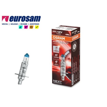lampada alogena h1 12v 55w +150% osram night breaker laser