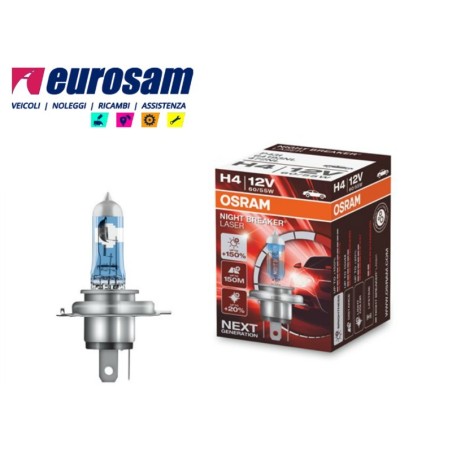lampada alogena h4 12v 60/55w +150% night breaker osram