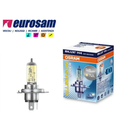 lampada alogena h4 12v 60/55w +30% all-season super osram