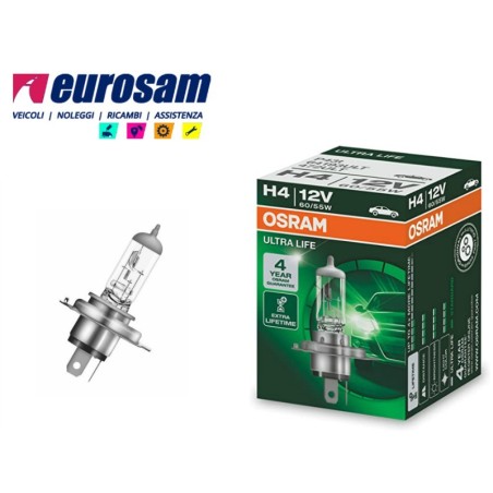 lampada alogena h4 12v 60/55w ultra life osram