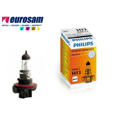 lampada alogena h13 12v 60/55w tipo p26,4t philips original