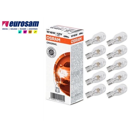 lampada alogena 12v 16w tutto vetro tipo w2,1x9,5d osram original