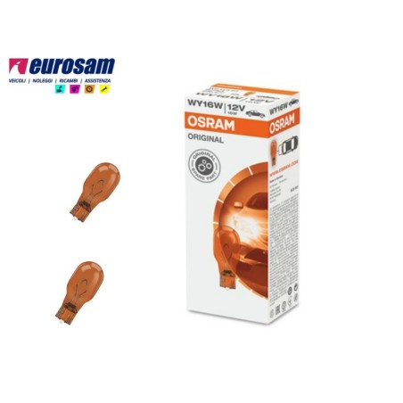 lampada alogena arancio 12v 16w tutto vetro tipo w2,1x9,5d osram original