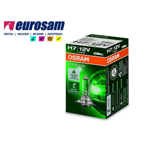 lampada alogena h7 12v 55w ultra life osram