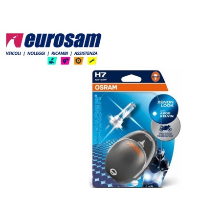 lampada alogena h7 12v 55w 4200k moto x-racer osram - 2 pz