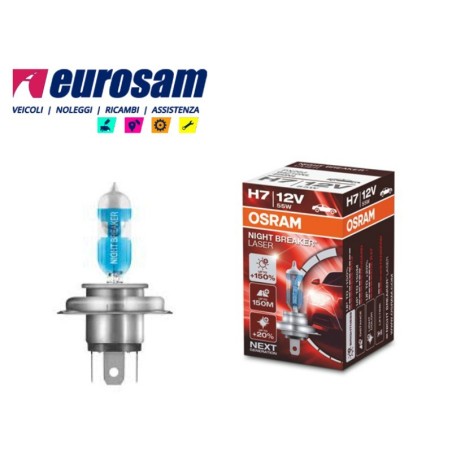 lampada alogena h7 12v 55w +150% night breaker laser osram