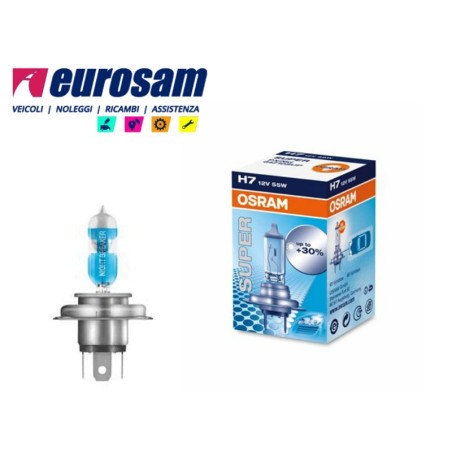 lampada alogena h7 12v 55w +30% super osram