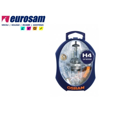 minibox kit lampade ausiliarie 12v h4 9 pezzi osram